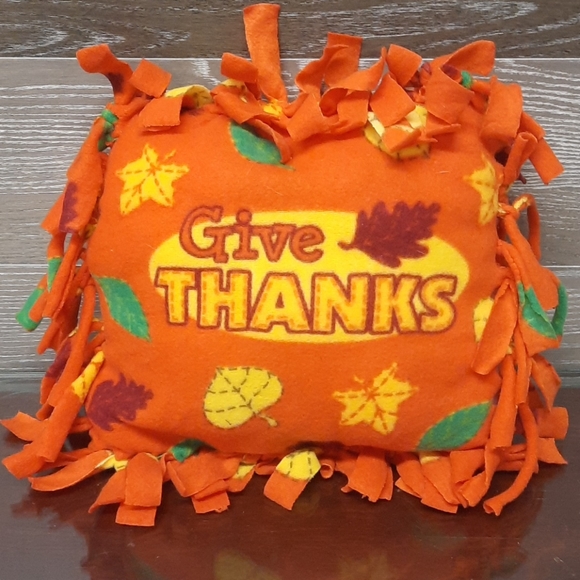 Give Thanks Fall Autumn leaves accent pillow - Picture 3 of 3